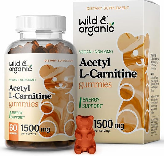 Wild & Organic Acetyl L-Carnitine Gummies 1500mg ALCAR 60 Chews