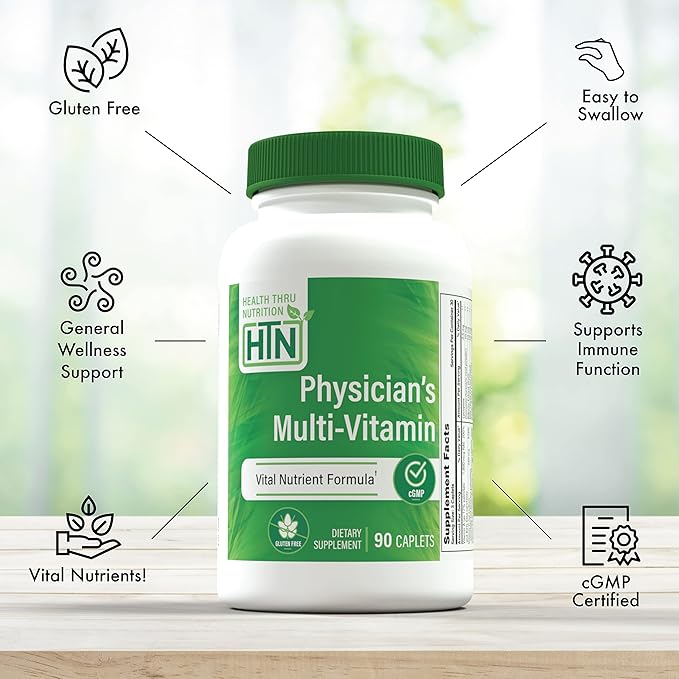 Health Thru Nutrition Physician's Multi-Vitamin Complex 60 Plus CoQ-10, Glutathione, 90)
