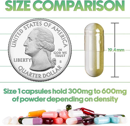 XPRS Nutra Size 1 Empty Capsules - 500 Count Empty Gelatin Capsules - Empty Pill Capsules - DIY Capsule Filling - Pure Bovine Pill Capsules Empty Gel Caps (Pearl Purple/White)