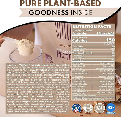 UpNourish Peanut Butter Vegan Protein Powder, 15 Servings