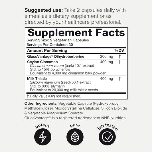 Ultra Concentrated Dihydroberberine Supplement 24,000 mg 200mg GlucoVantage 5X More