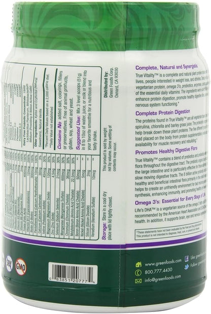Green Foods True Vitality Plant Protein 25.2 Ounce