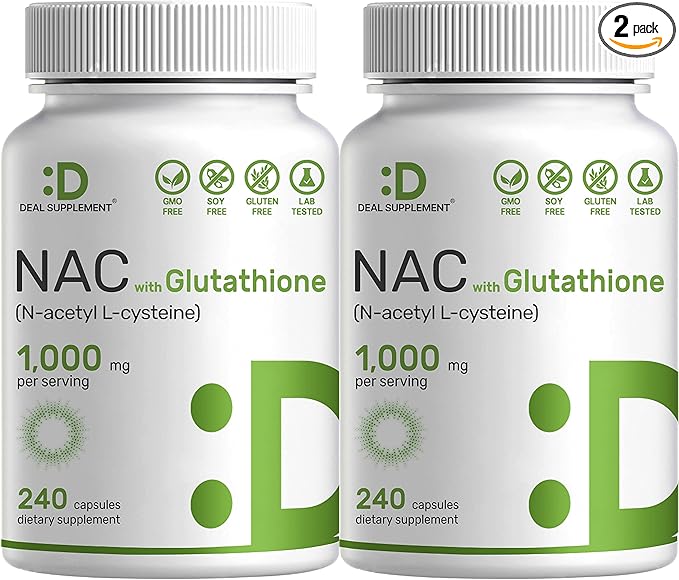 2 Pack NAC Supplement (N-Acetyl Cysteine) 1,000mg Per 480 Total
