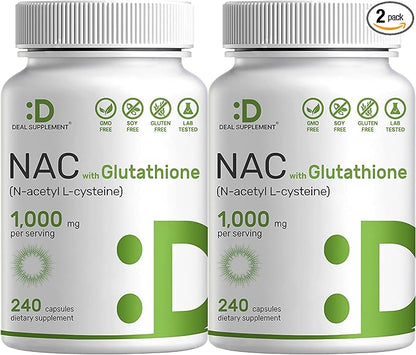2 Pack NAC Supplement (N-Acetyl Cysteine) 1,000mg Per 480 Total