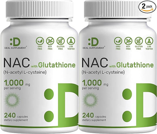2 Pack NAC Supplement (N-Acetyl Cysteine) 1,000mg Per 480 Total