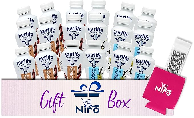 Niro Assortment | Fairlife Protein Shakes, Pack Of 8 - Chocolate Fairlife Shake 11.5 Oz Each - Premium Fairlife Protein Shake With Beverage Sleeve