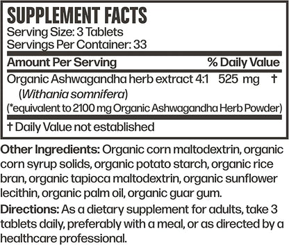 Futurebiotics Certified Organic Ashwagandha, Stress Mood 100 Organic