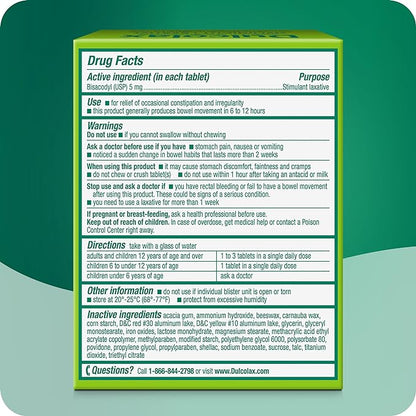 Dulcolax Stimulant Laxative Tablets, Predictable & 5 mg, 100 Count
