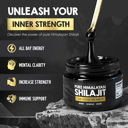 Pure Himalayan Shilajit Resin 85% Fulvic 125 Servings
