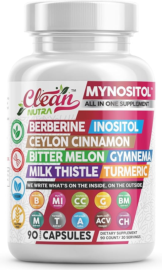 Clean Nutra Berberine Inositol Supplement 90 Vegan