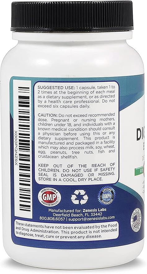 Digestive Enzymes - with Amylase, Bromelain, 14 Other 180 Capsules