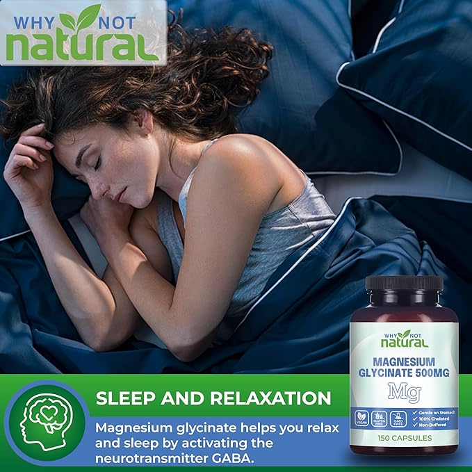 Magnesium Glycinate 500 mg Capsules Supplement 100% Pure,