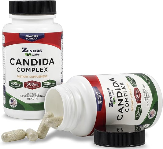 Candida Complex Cleanse Detox Caprylic Acid (120 Capsules, 60 Day