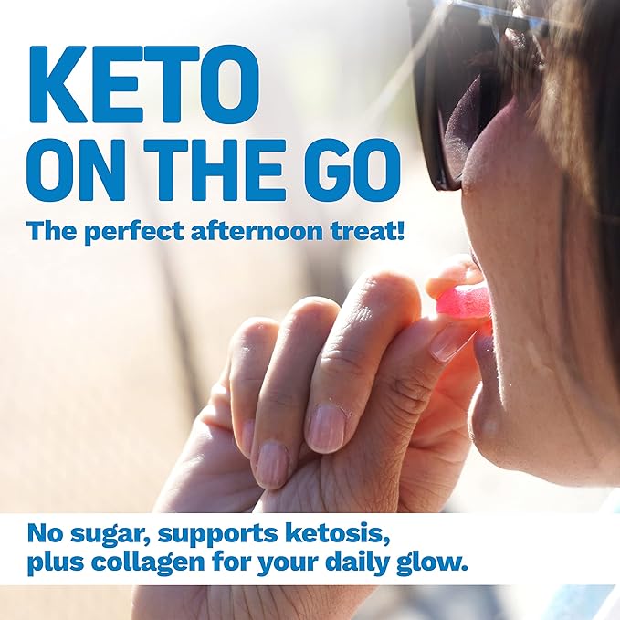 Herbtonics Keto Gummies with MCT + Collagen | Sugar Free MCT Oil Capsules | Anti Aging, Hair Growth, Skin Care & Strong Nails Protein Collagen Gummies | On-The-Go Keto Gummy