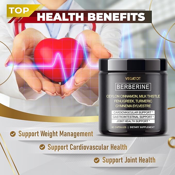 Berberine Supplement 8700MG with Ceylon Cinnamon,