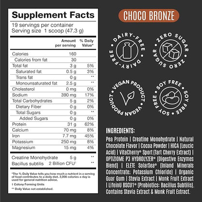 Birdman Falcon Performance Vegan Protein Powder, 31g Protein, 5g Creatine, 5g BCAA, -19 servings