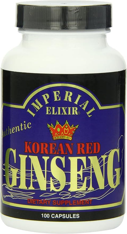 Imperial Elixir, Korean Red Ginseng, 600 100 Capsules