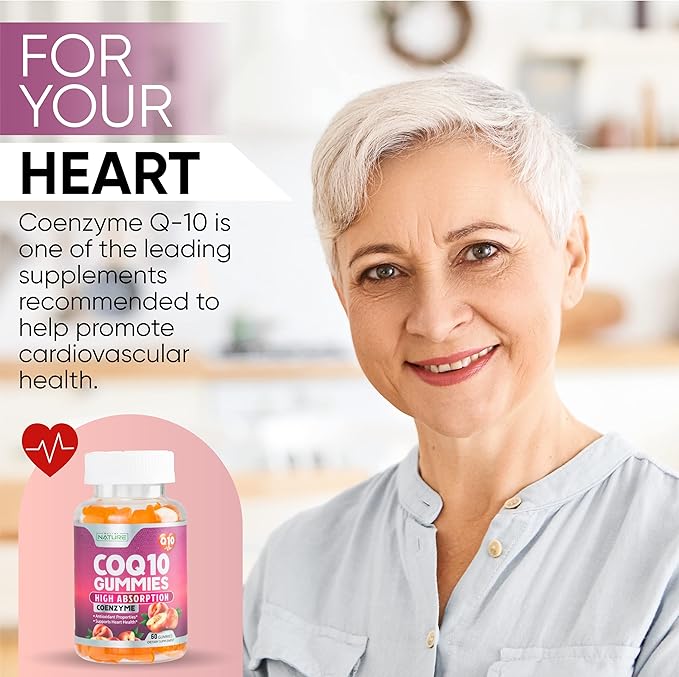 CoQ10 100mg Gummies, High Absorption Coenzyme Q10 Gummy, 60 Count 1 Month