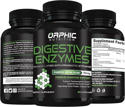 ORPHIC NUTRITION Digestive Enzyme 60 Capsules