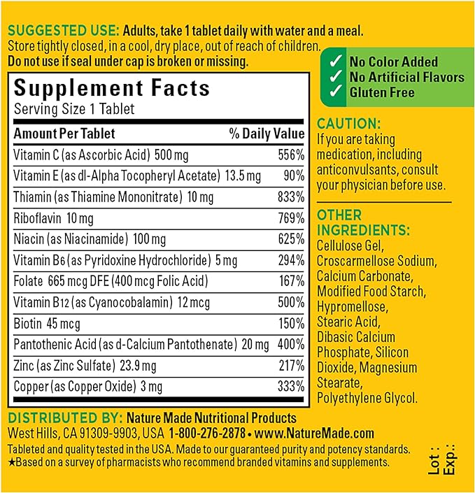Nature Made Stress B Complex 75 Tablets, 75 Day
