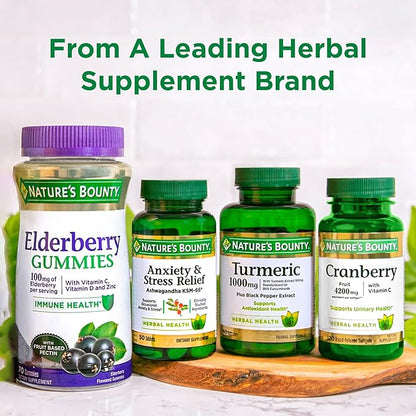Nature's Bounty Cranberry, Herbal Health Supplement 4200mg, 120 120 Softgels