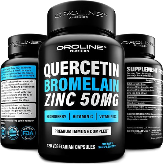 Quercetin 500mg Supplement with Sambucus Elderberry, 50mg, & D3 5000 5000 IU 6 in 1 Black