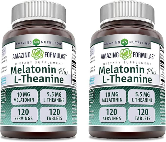 Amazing Formulas Melatonin 10 Mg Plus 5.5 Mg 120 Tablets 2
