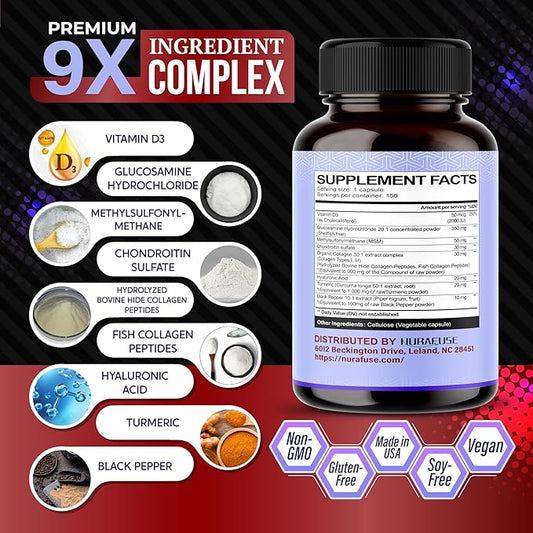 GLUCOSAMINE 9-in-1 Formula D3 Non-GMO,