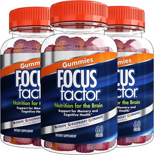 Focus Factor Nootropic Gummies 60 Count (3 Pack)