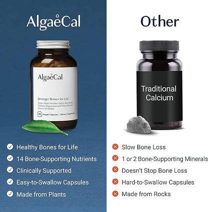 ALGAECAL - Plant Based Calcium Supplement D3 (1000 (1000 IU) 13 Minerals 90 Veggie 3 Month