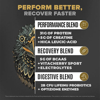 BIRDMAN Falcon Performance Vegan Protein Powder, 31g Protein, 5g Creatine, 5g BCAA, -19 servings