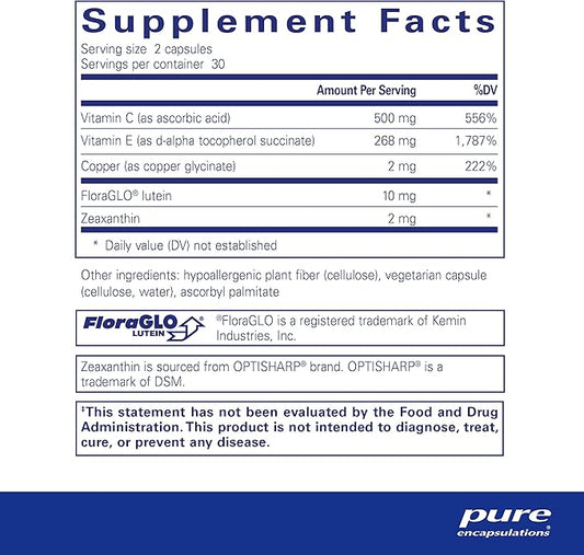 Pure Encapsulations EyeProtect Basics Without Zinc 60 Capsules