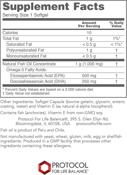 Protocol Ultra Omega-3-500mg EPA & 250mg DHA 90 Softgels