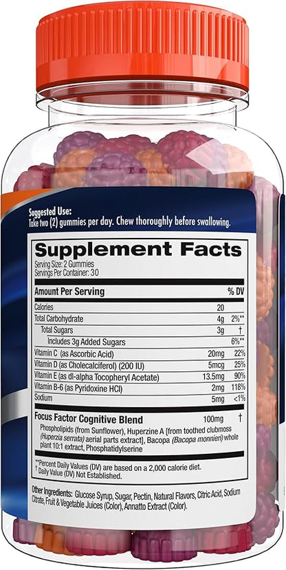 Focus Factor Nootropic Gummies, Memory Supplement 60 Count, 2