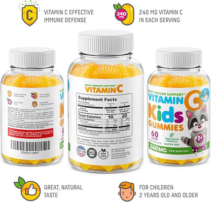 DR. MORITZ Vitamin D Gummies for Kids & Adults and Vitamin C Gummies (2 Pack)