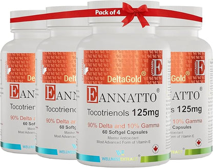 Eannatto Tocotrienols Deltagold 125mg, Vitamin E 60 Softgel, 4)