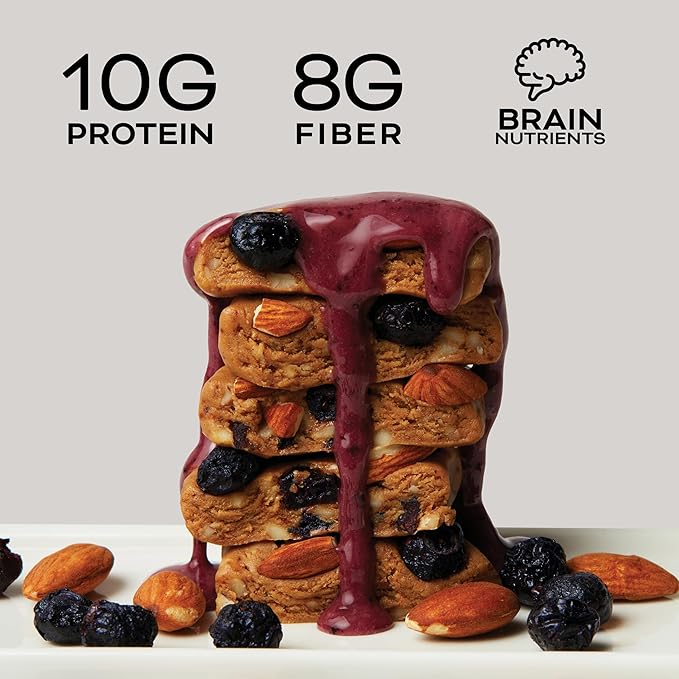 MINDRIGHT Superfood Vegan Protein Bars Almond,12 Pack)