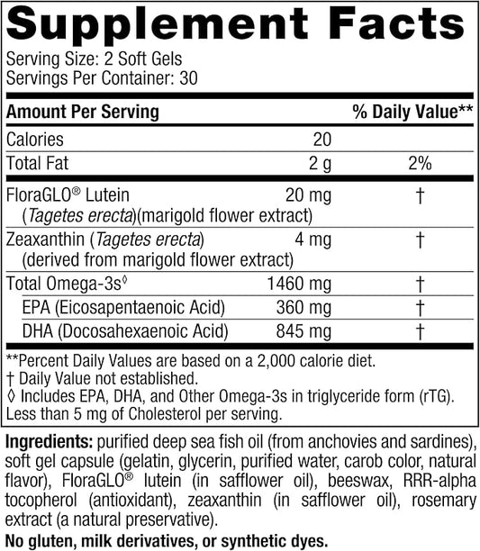 Nordic Naturals Omega Vision, Lemon 60 Soft 30 servings