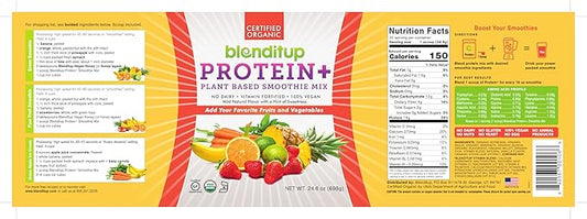 Blenditup Protein + Smoothie Mix Organic (24oz.) 100% 100% Vegan,