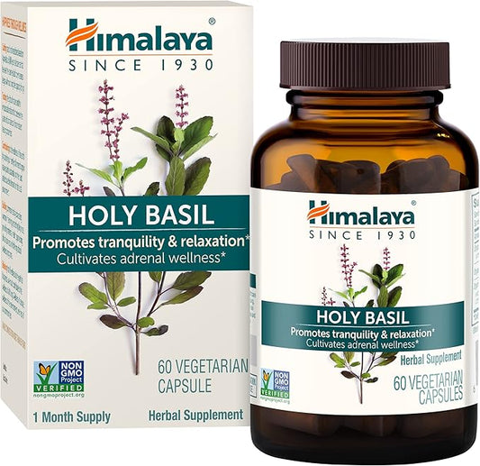 Himalaya Holy Basil Tulsi Herbal Supplement, 720 mg, 60 Capsules, 30 Day