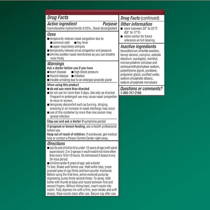 Afrin No Drip Severe Congestion Maximum 12 Hour 2 x 0.5 Fl 1