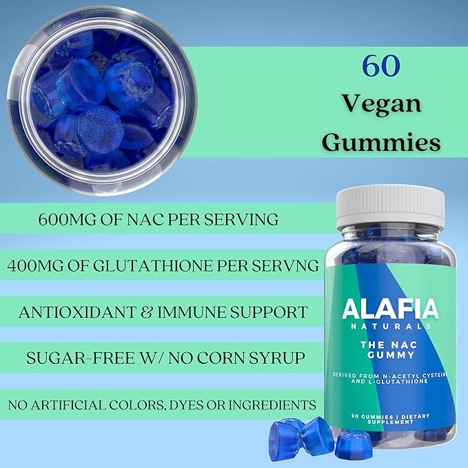 Alafia Naturals Sugar-Free NAC Gummies, NAC 60ct
