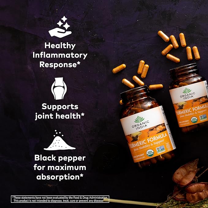 ORGANIC INDIA Turmeric Curcumin with Black Pepper 90 Capsules