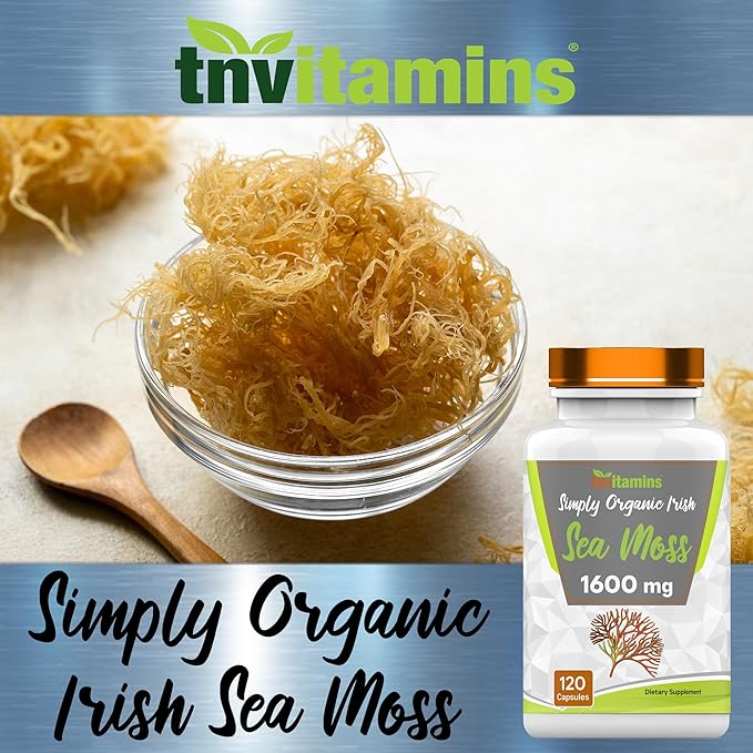 Organic Irish Sea Moss: 1600mg x 120 Capsules