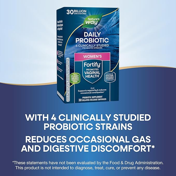 Nature's Way Fortify Daily Probiotic 30 Billion 10 Strains, 30 Capsules