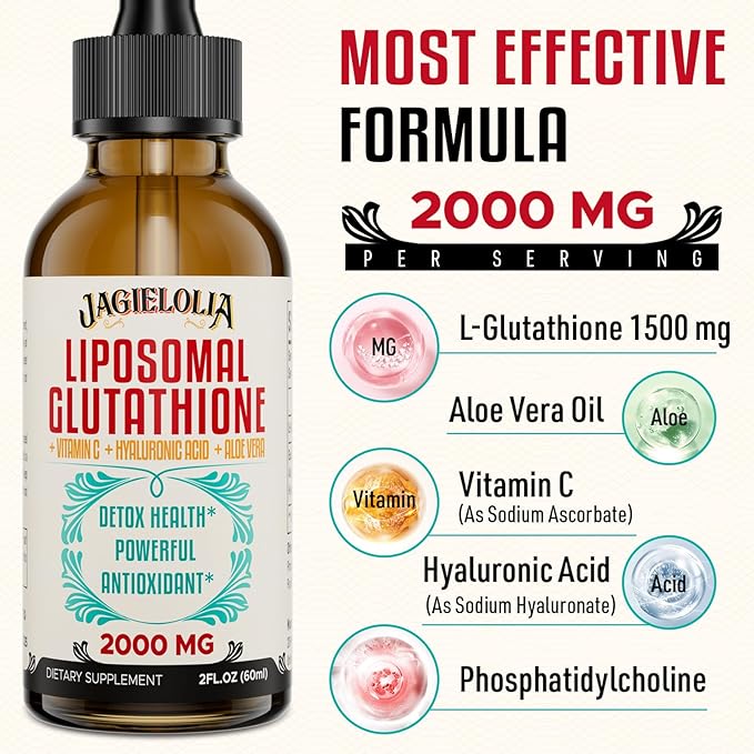 2000MG Liposomal Glutathione Liquid, Made in 20 Floz