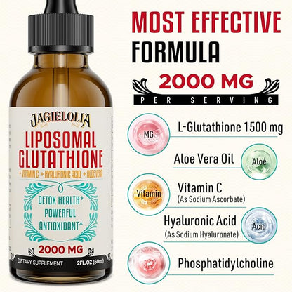 2000MG Liposomal Glutathione Liquid, Made in 20 Floz