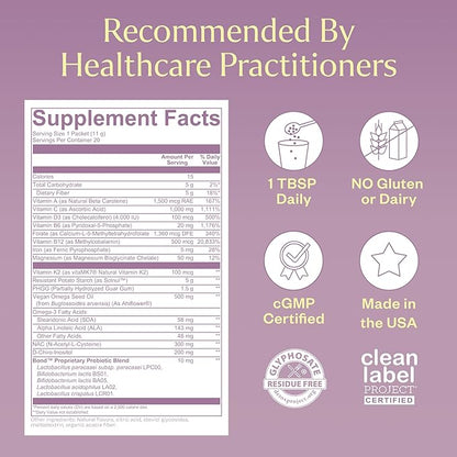 BOND Hormone Balance for Women 20 Travel Packs - Prenatal Vitamins - Supports Menstrual Cycles, Ovulation, Nutrient Levels - Folate, Folic Acid, Inositol, Probiotics, NAC, Vitamin C + Antioxidants