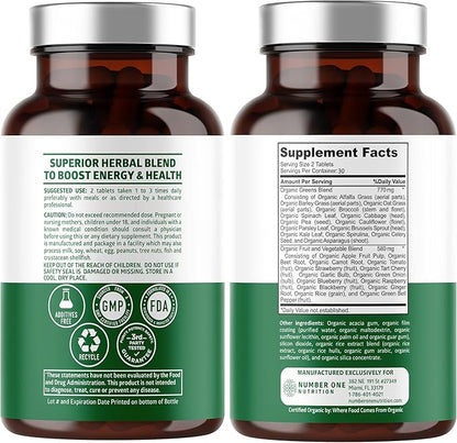 N1N Premium Organic Superfood Greens [28 60 Ct