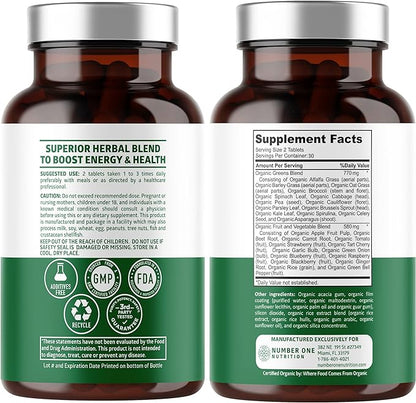 N1N Premium Organic Superfood Greens [28 60 Ct